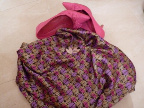 Accessories Suggestion 1 - Violet Print Wrap Plus Size Dress