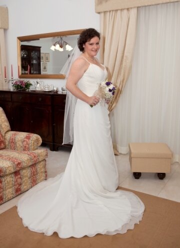 Full length view of the wedding dress