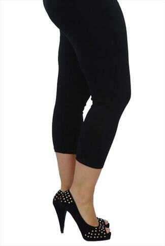 Black Cropped Plus Size Leggings