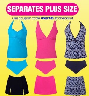 Plus size swimwear separates