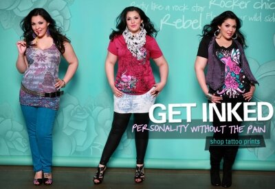 Tattoo Print plus size clothing