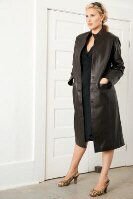 Plus size leather coat