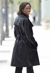 Leather trench coat