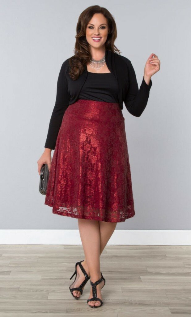 Kiyonna-Shimmer Circle Skirt